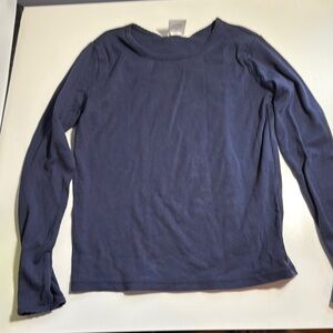 Hanna Andersson Blue Long Sleeve Crew Neck Tee
